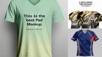 2211+ Mockup Jersey V Neck PSD Download