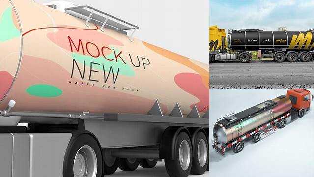 2214+ Gas Truck Mockup Downloadable PSD Design Template