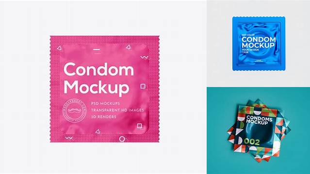 2216+ Condom Mockup Easy Editable