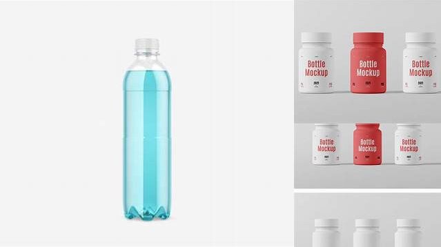 2216+ Plastic Bottle PSD Mockup Half Side View Free Mockup PSD Template