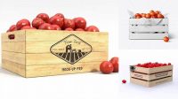 2216+ Wooden Crate With Tomatoes PSD Mockup Editable and Customizable PSD