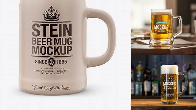 222+ Ceramic Stein Beer Mug PSD Mockup Modern and Unique Freebie PSD