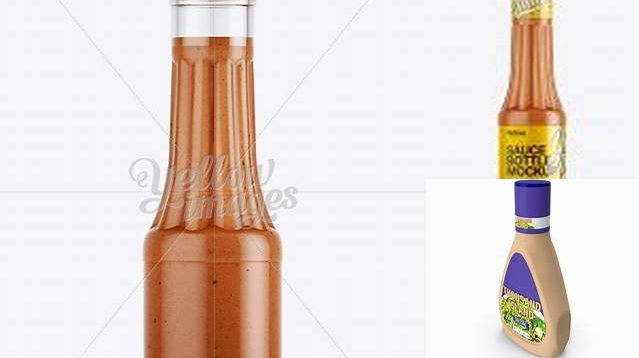 2221+ Thousand Island Dressing Bottle PSD Mockup Exclusive PSD Design Freebie