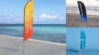 2222+ Mockup Beachflag PSD Free Download