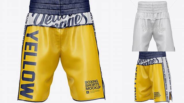 2230+ Two Panel Boxing Shorts PSD Mockup Front View Digital Download PSD for Free