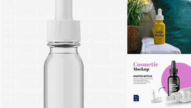 2237+ 15ml Transparent Dropper Bottle PSD Mockup Free Mockup PSD Template