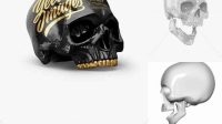 2239+ Skull PSD Mockup Half Side View Advanced Photoshop Template