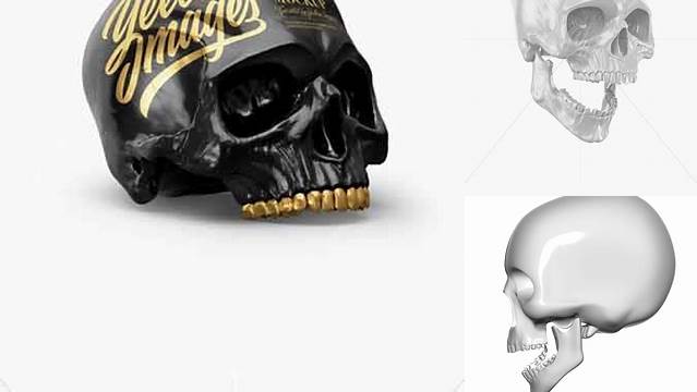 2239+ Skull PSD Mockup Half Side View Advanced Photoshop Template