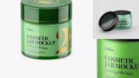 224+ Green Glass Cosmetic Jar PSD Mockup High-Angle Shot Fully Layered PSD Freebie