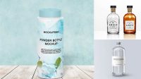 2243+ Clear Glass Bottle with Powder PSD Mockup Digital Photoshop Free Mockup