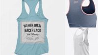 2243+ Women's Racerback Tank Top PSD Mockup Back Half Side View Elegant and Stylish Free PSD