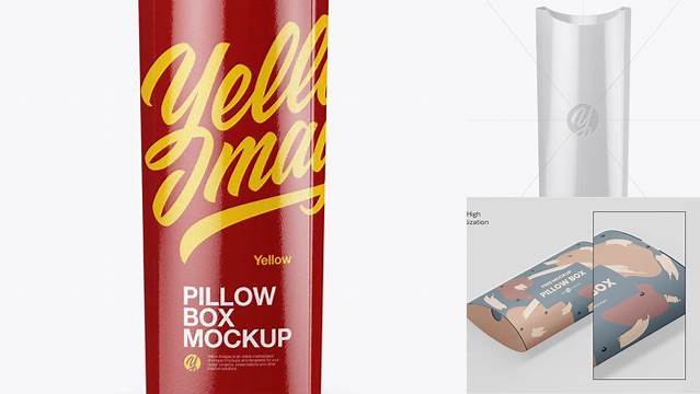 2244+ Glossy Fast Food Pillow Box PSD Mockup Exclusive Free PSD Mockups