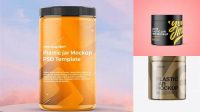 2246+ Matte Plastic Jar in Shrink Sleeve PSD Mockup Free Creative Design