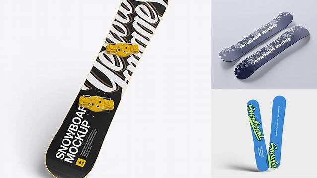 2246+ Snowboard PSD Mockup High-Angle Shot Unique Free Photoshop Files