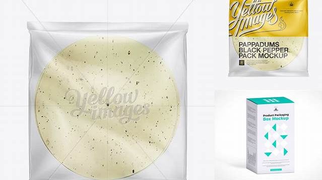 2247+ Black Pepper Poppadum Packaging PSD Mockup Elegant and Stylish Free PSD