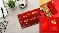 2247+ Red Packet Mockup Smart PNG Image