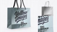 2248+ Metallic Bag with Rased Up Handles PSD Mockup Half Side View Exclusive Digital PSD Resource