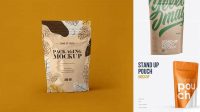 225+ Kraft Stand Up Pouch with Zipper PSD Mockup Half Side View Digital Download PSD for Free