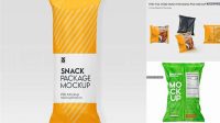 2252+ Matte Snack Package PSD Mockup Back View Smart Design Template Free