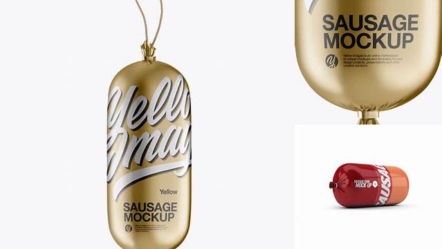 2252+ Metallic Sausage Chub with Rope PSD Mockup Elegant Photoshop Mockup