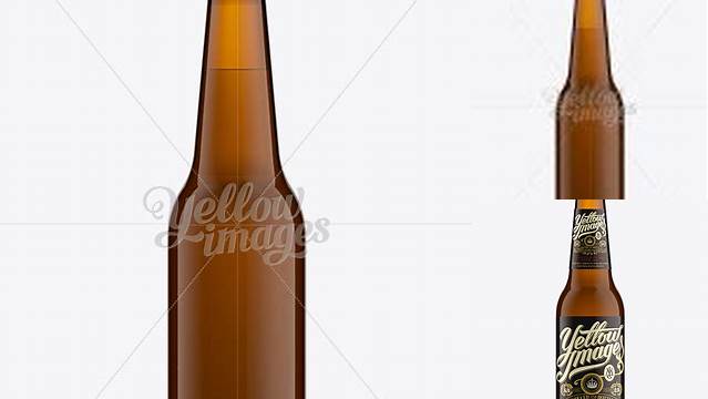 2256+ 330ml Longneck Amber Glass Bottle Mock-up Elegant Free Template