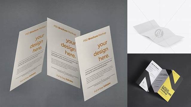 2256+ Glossy Paper Brochure PSD Mockup Half Side View Exclusive Free Creative Resource