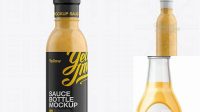 2256+ Mustard Glass Bottle with Flip-Top Cap PSD Mockup Easy-to-Use PSD Template