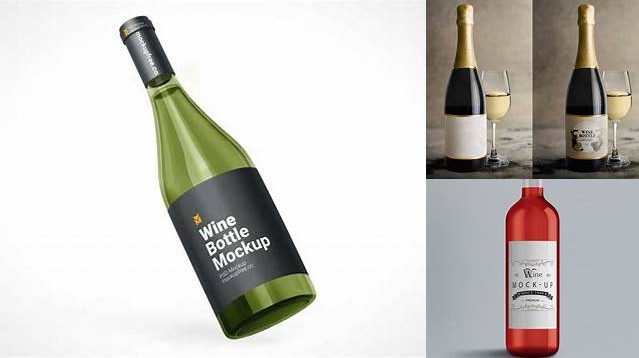 226+ Green Glass White Wine Bottle PSD Mockup Creative PSD Resources