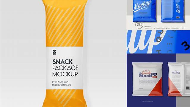 2261+ Gold Plastic Snack Package Small High-End Layered Mockup Free