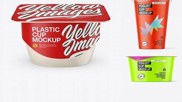 2264+ Matte Yogurt Cup PSD Mockup Front View High-Resolution PSD Download