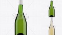 2270+ Emerald Green Glass Burgundy Bottle with White Wine HQ PSD Mockup Editable and Customizable PSD