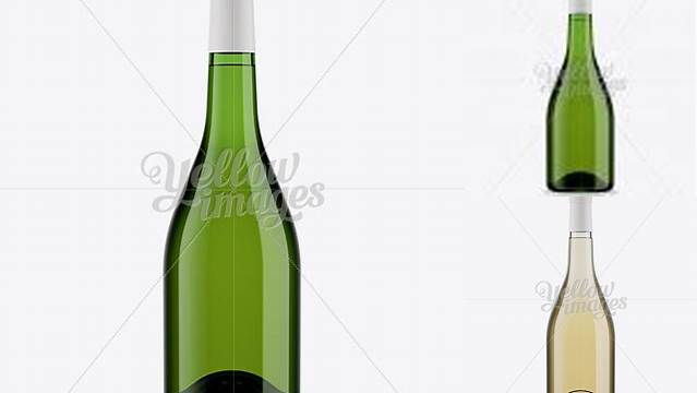 2270+ Emerald Green Glass Burgundy Bottle with White Wine HQ PSD Mockup Editable and Customizable PSD