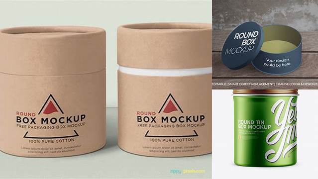 2270+ Metallic Round Box PSD Mockup Front View Easy-to-Use PSD Template