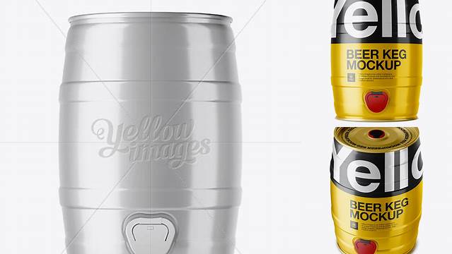 2275+ 5L Beer Keg PSD Mockup Front View Unique High-Resolution Design Freebie