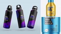 2275+ Matte Metallic Drink Bottle PSD Mockup Free Mockup PSD Template