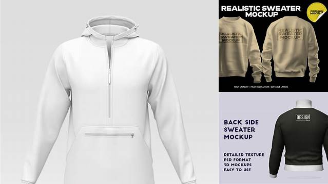 2277+ Pullover PSD Mockup Back View Photoshop PSD Free for Designers