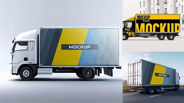 2277+ Truck PSD Mockup Right Half Side View High-End Creative PSD Template