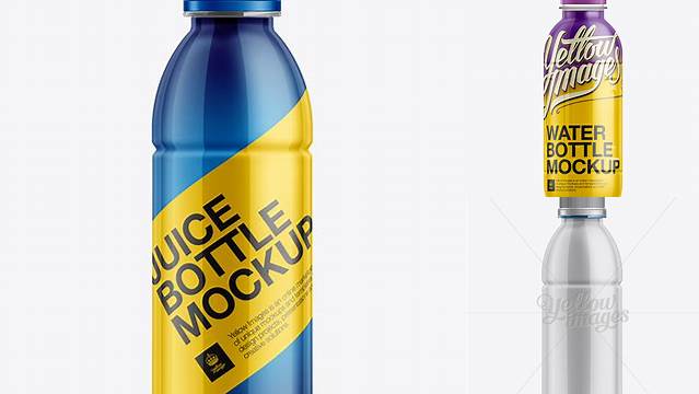 2278+ 500ml PET Juice Bottle with Shrink Sleeve Label PSD Mockup PSD Free Download