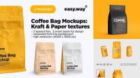 2279+ Matte Coffee Bag PSD Mockup Half Side View Modern Design PSD Resource Free Download