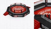 2281+ MMA Octagon Cage PSD Mockup High-Angle Shot Download Free PSD