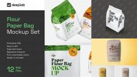 2281+ Two Paper Flour Bags PSD Mockup Fully Layered PSD Freebie