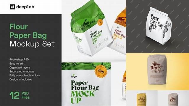 2281+ Two Paper Flour Bags PSD Mockup Fully Layered PSD Freebie