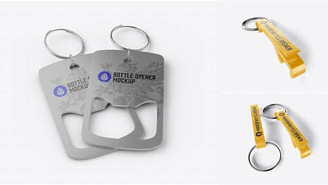 2282+ Bottle Opener With Metallic Handle PSD Mockup High-Resolution Graphic