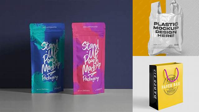 2283+ Stand-Up Bag PSD Mockup Front View Easy-to-Edit Photoshop Freebie