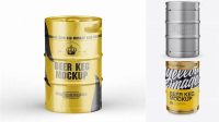 2290+ 50L Metallic Beer Keg PSD Mockup Custom PSD Mockup Template