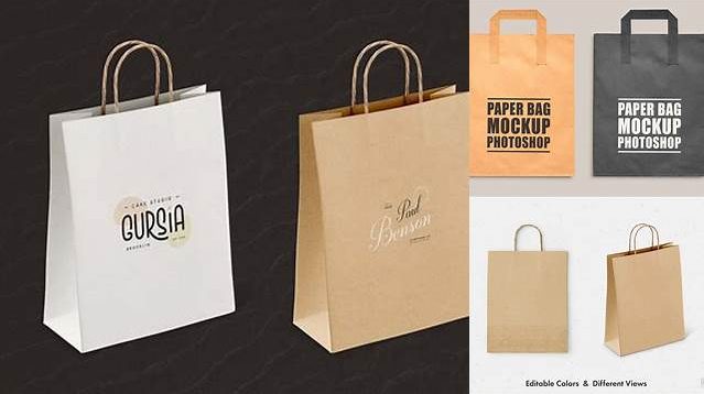 2290+ Paper Bag with Label PSD Mockup Front View Creative Photoshop Resources