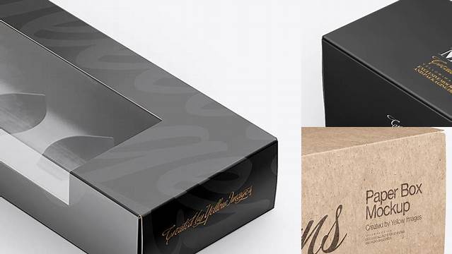 2291+ Box PSD Mockup Half Side View High-Angle Shot Elegant and Versatile PSD Resource