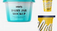 2291+ Glossy Sour Cream Container PSD Mockup Smart Design Template Free