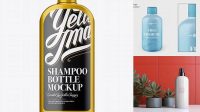 2293+ Matte Metallic Shampoo Bottle PSD Mockup Creative Layered Mockup Freebie