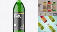 2294+ 500ml Green Glass Bottle PSD Mockup High-Quality Creative PSD